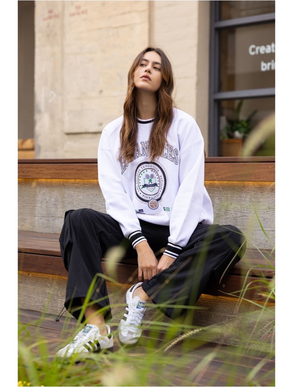 "Los Angeles" Crewneck Sweatshirt Lazy Sundays - Picture 2 of 5